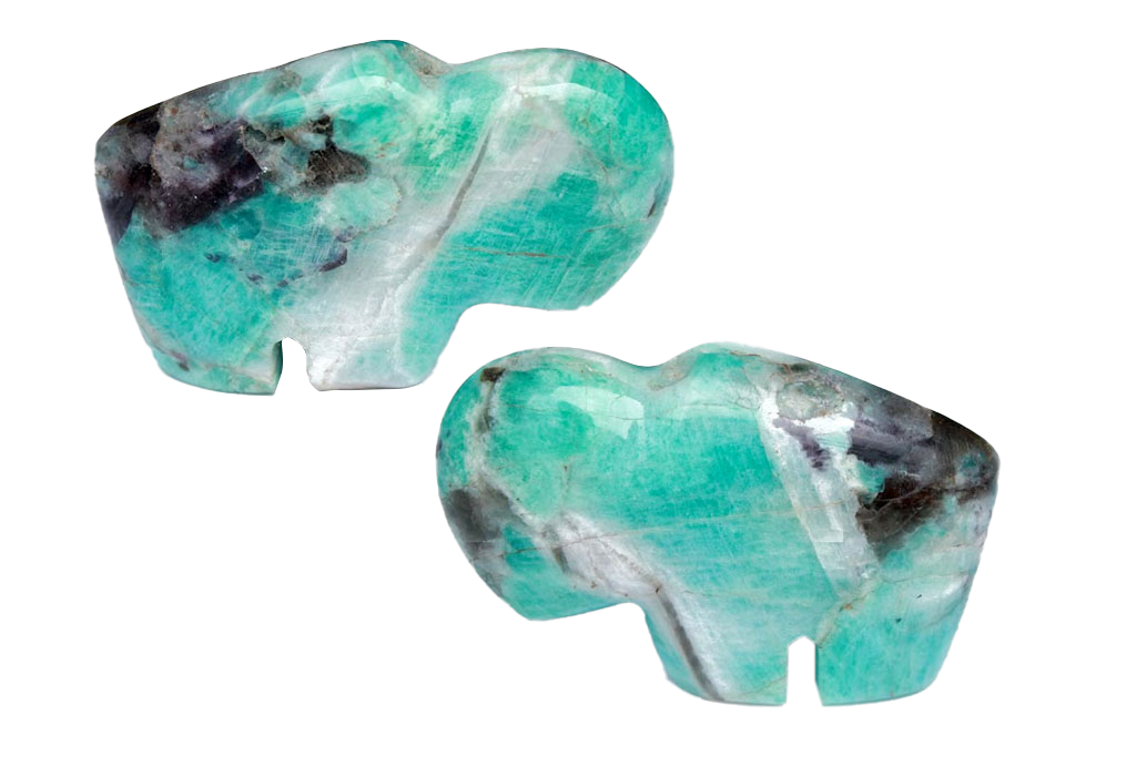 Amazonite Buffalo Carvings