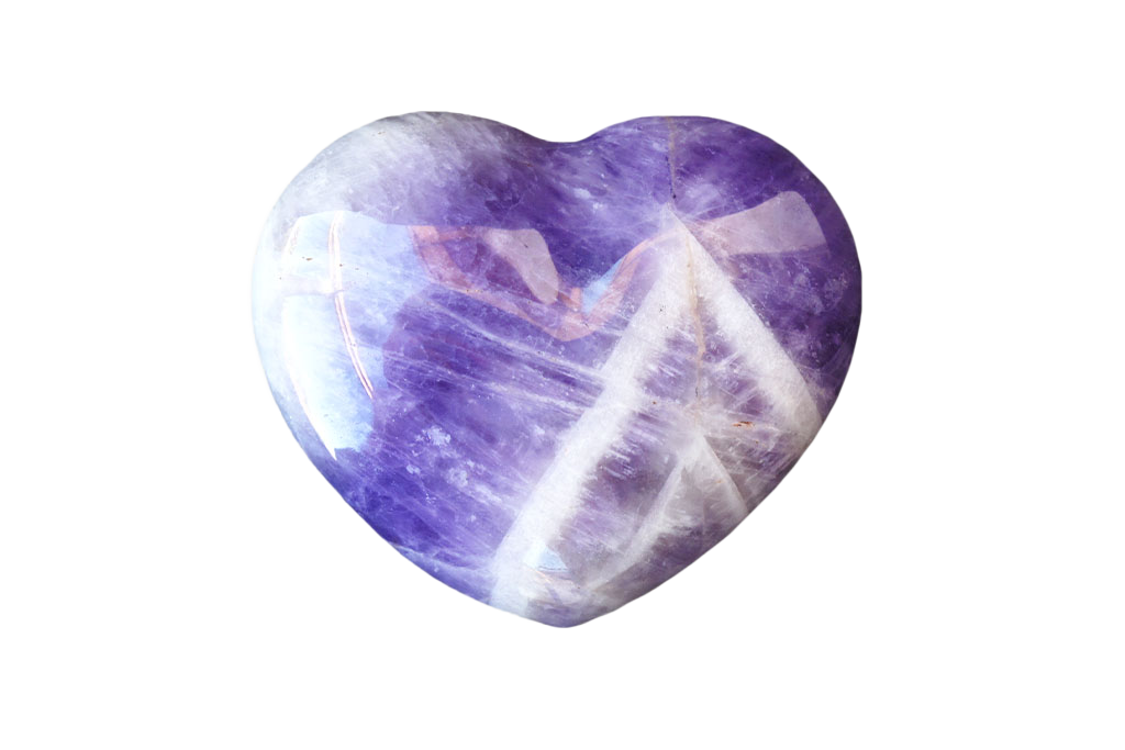 Banded Amethyst Heart Carvings. Luxury and modern home decor. Gift idea items
