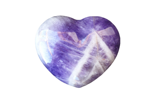 Banded Amethyst Heart Carvings. Luxury and modern home decor. Gift idea items