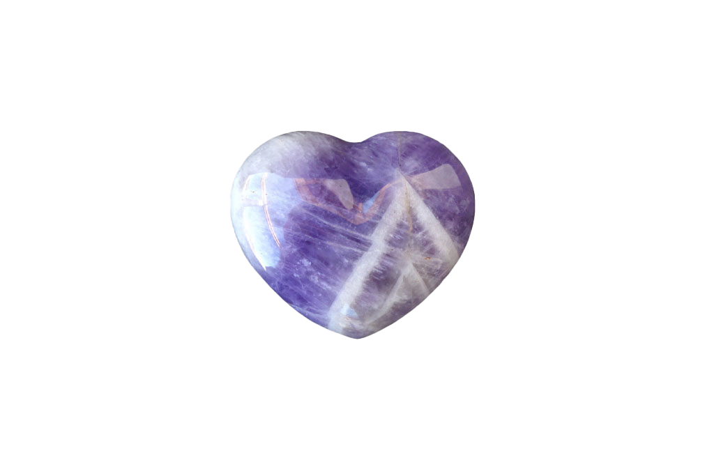 Banded Amethyst Handmade Jewelry Heart Carvings. Gift or Decorative items