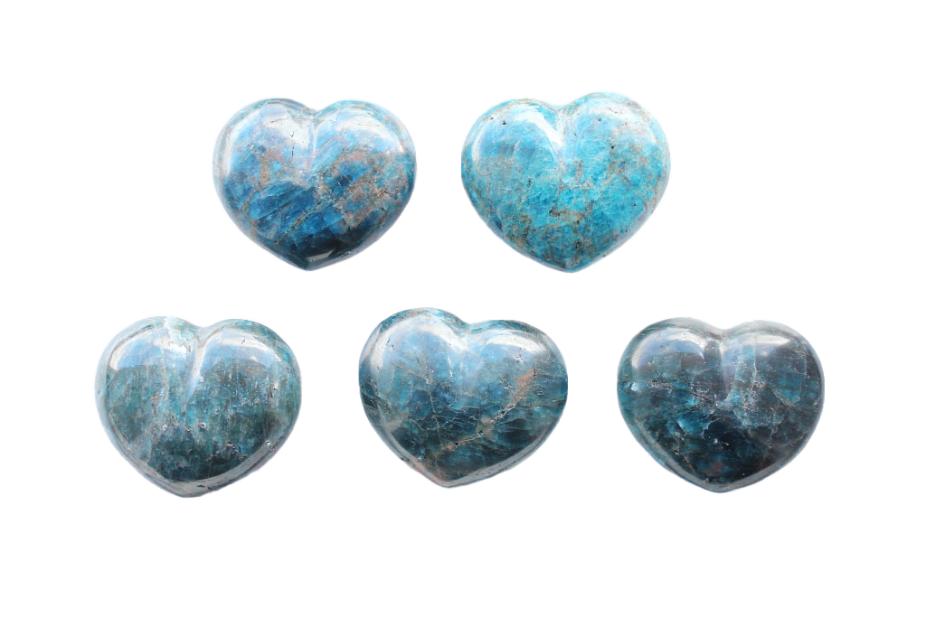 Apatite Heart Carvings. Luxury and modern home decor. Gift idea items