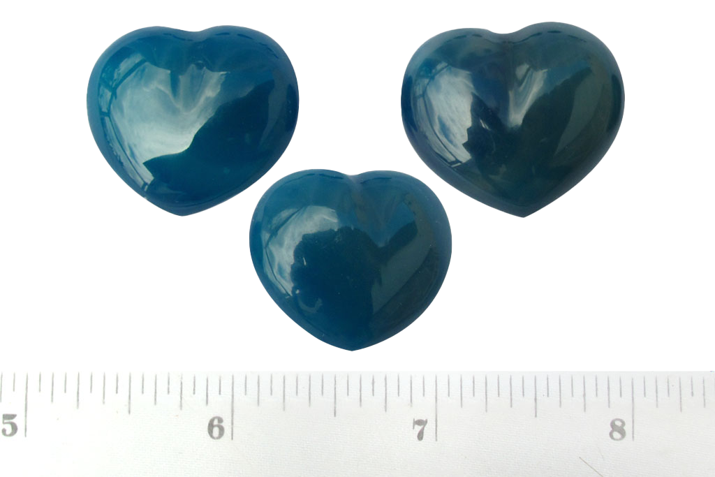 Blue Agate Handmade Jewelry Heart Carvings. Gift or Decorative items