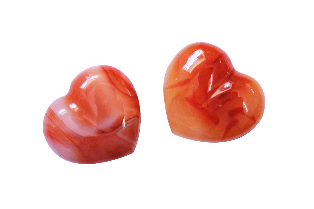 Carnelian Handmade Jewelry Heart Carvings. Gift or Decorative items