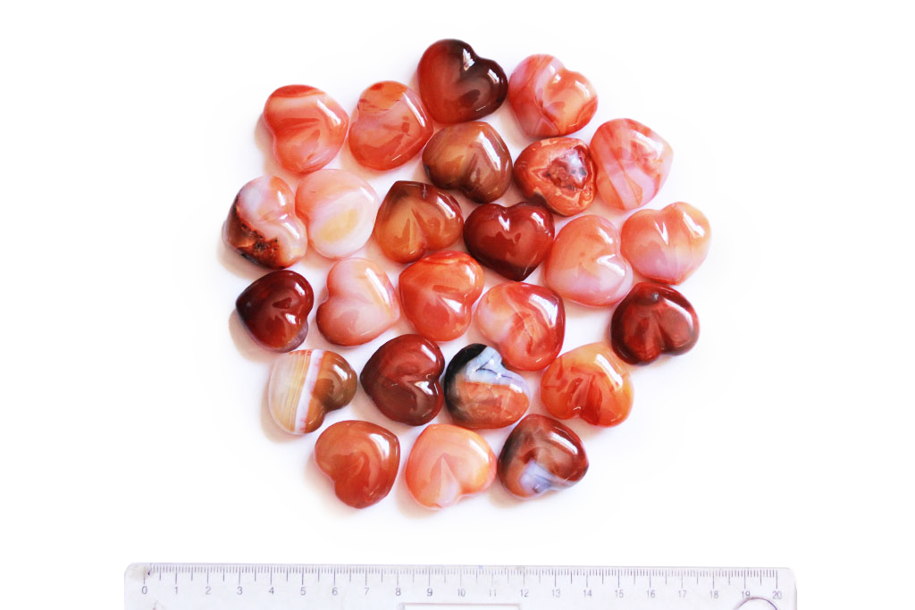 Carnelian Handmade Jewelry Heart Carvings. Gift or Decorative items