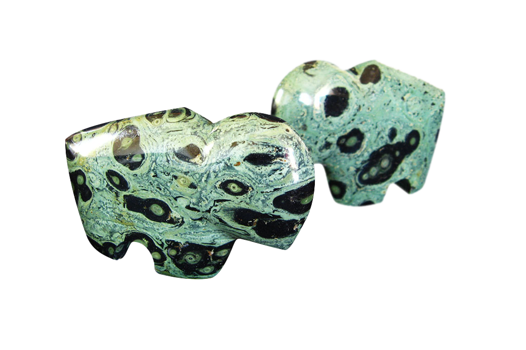 Crocodile Jasper Buffalo Carvings