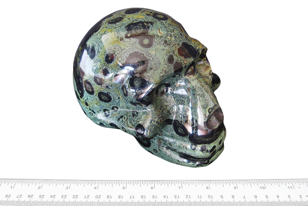 Handmade Crocodile Jasper Skull Carvings. Luxury Modern Interior Decoration