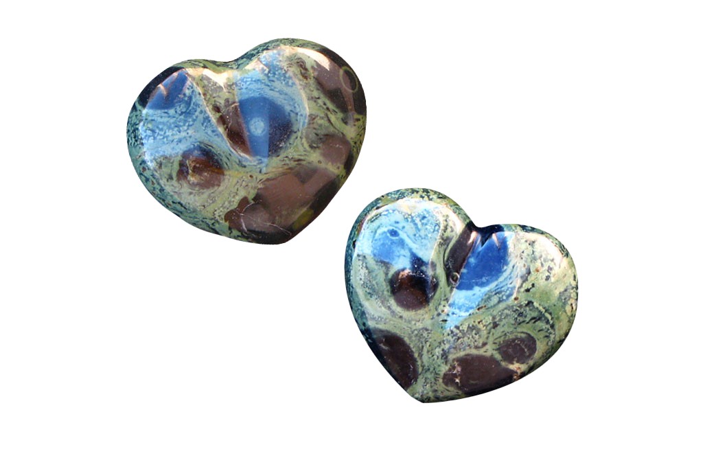 Crocodile Jasper Handmade Jewelry Heart Carvings. Gift or Decorative items