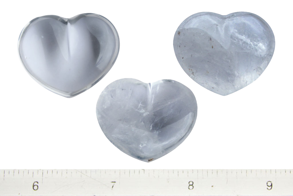 Crystal Quartz Handmade Jewelry Heart Carvings. Gift or Decorative items
