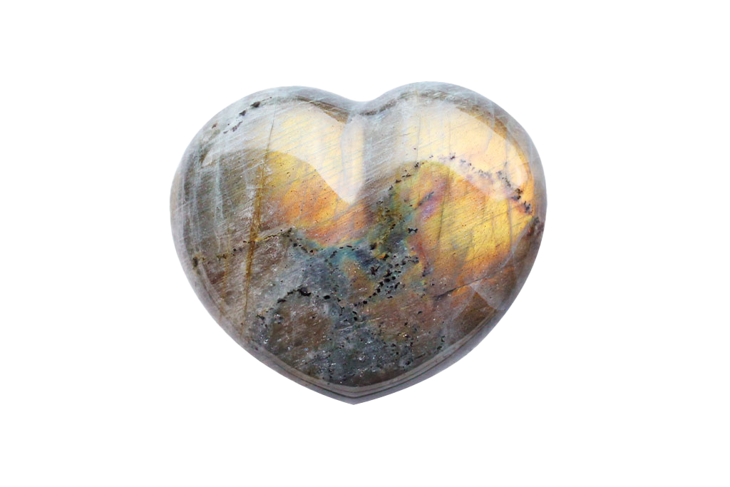Fire Labradorite Heart Carvings. Luxury and modern home decor. Gift idea items