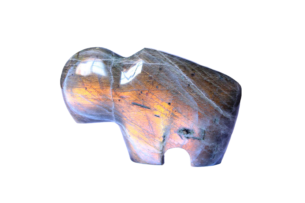 Gem Decor® Fire Labradorite Buffalo Carvings - Luxury Decoration and gift