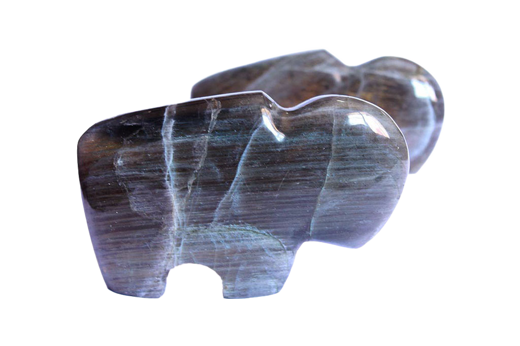 Gem Decor® Fire Labradorite Buffalo Carvings - Luxury Decoration and gift