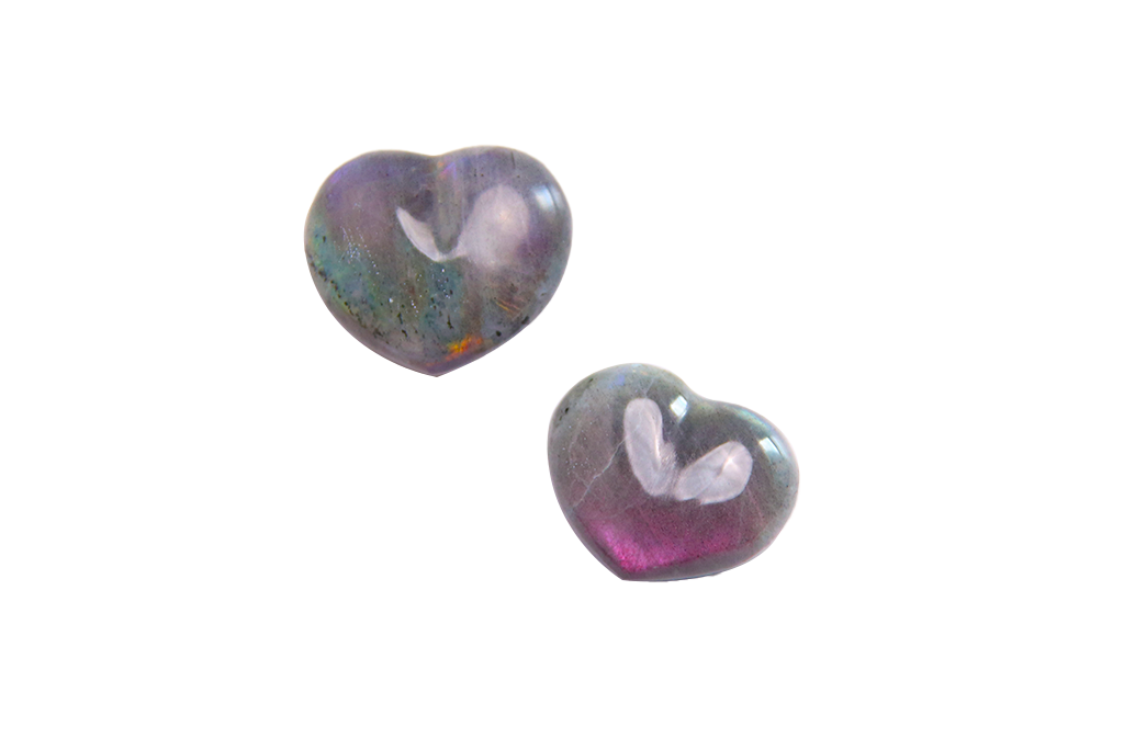 Purple Labradorite Handmade Jewelry Heart Carvings. Gift or Decorative items