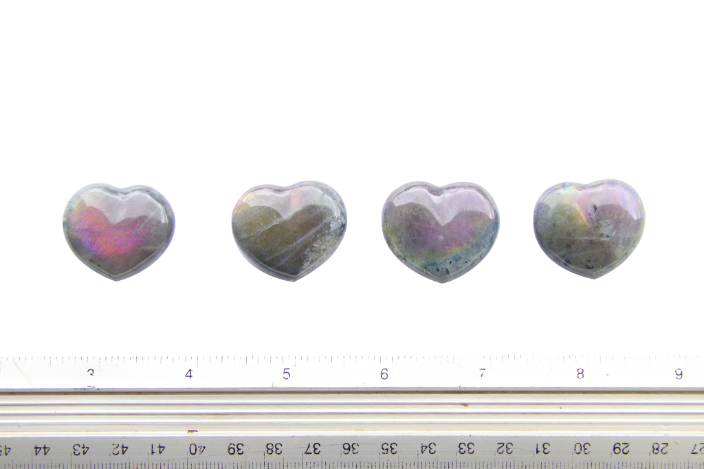 Purple Labradorite Handmade Jewelry Heart Carvings. Gift or Decorative items