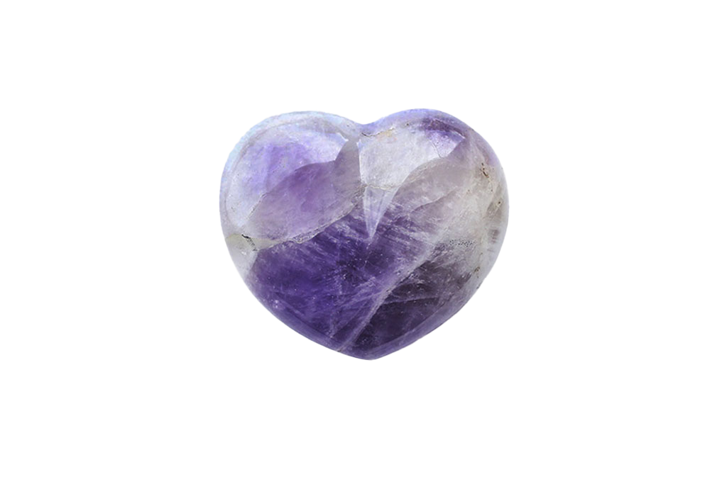 Banded Amethyst Decorative Heart