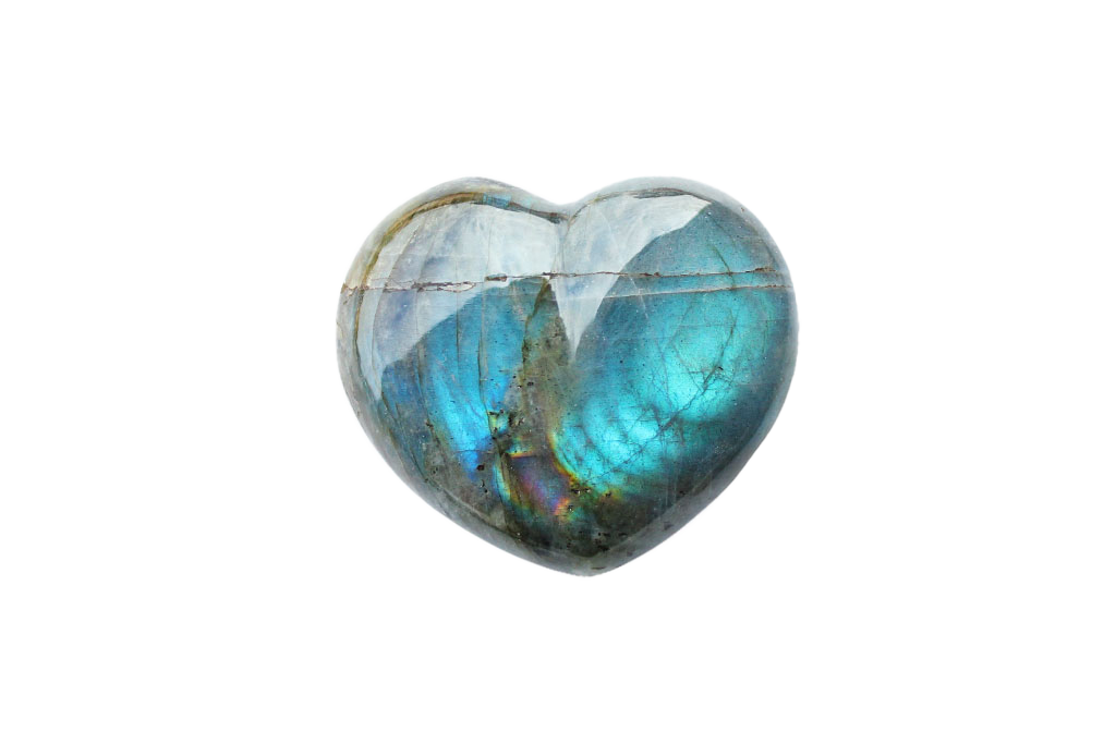 Labradorite - Peacock Blue - Decorative Heart