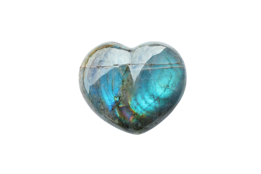 Peacock Blue Labradorite Decorative Heart. Luxury and modern home decor. Gift idea items