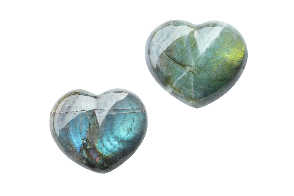 Peacock Blue Labradorite Decorative Heart. Luxury and modern home decor. Gift idea items