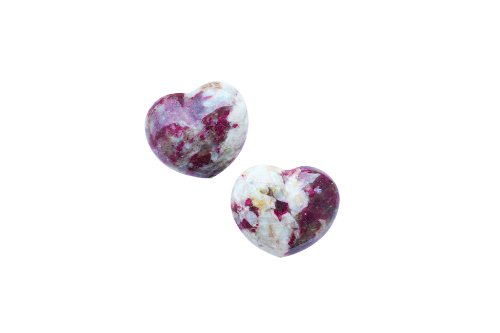 Ruby Tourmaline Handmade Jewelry Heart Carvings. Gift or Decorative items