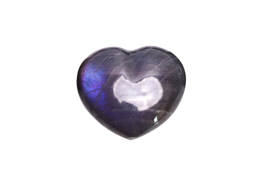 Purple Blue Labradorite Decorative Heart. Luxury and modern home decor. Gift idea items