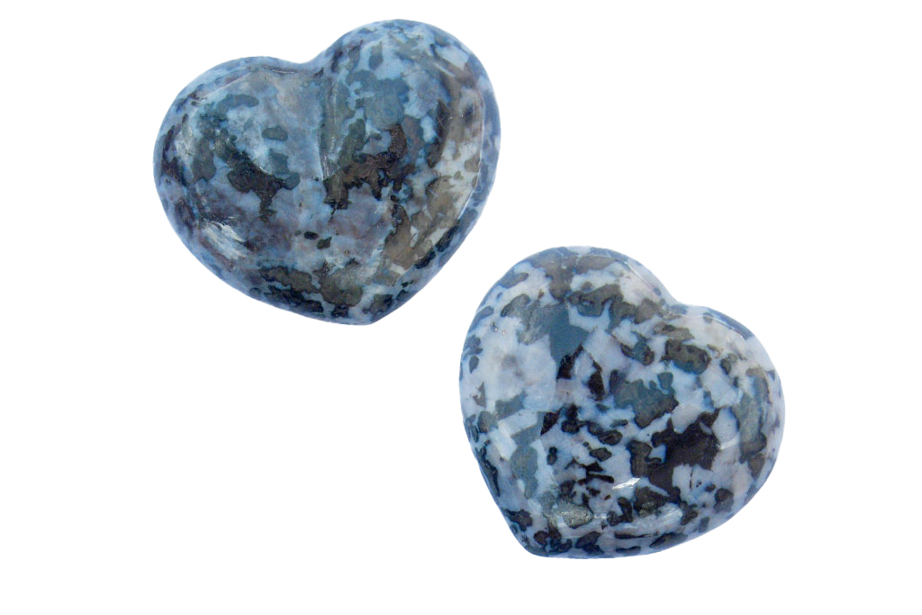 Indigo Gabbro Heart Carvings. Luxury and modern home decor. Gift idea items