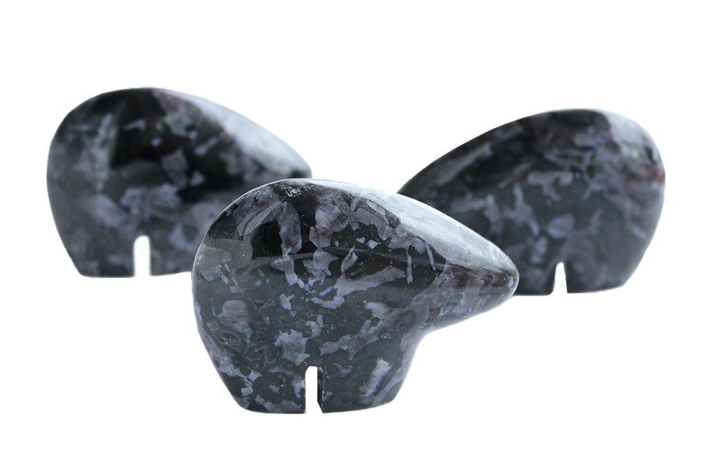 Gem Decor® Handmade Indigo Gabbro Bear Carvings - Luxury Decoration and gift