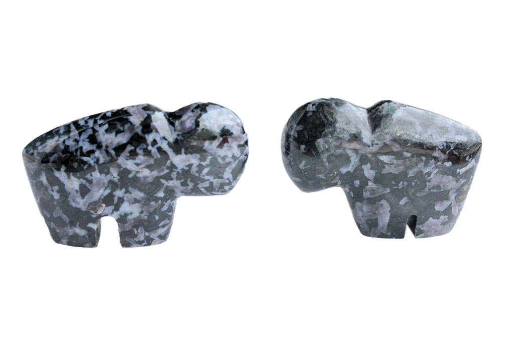 Gem Decor® Indigo Gabbro Buffalo Carvings - Luxury Decoration and gift
