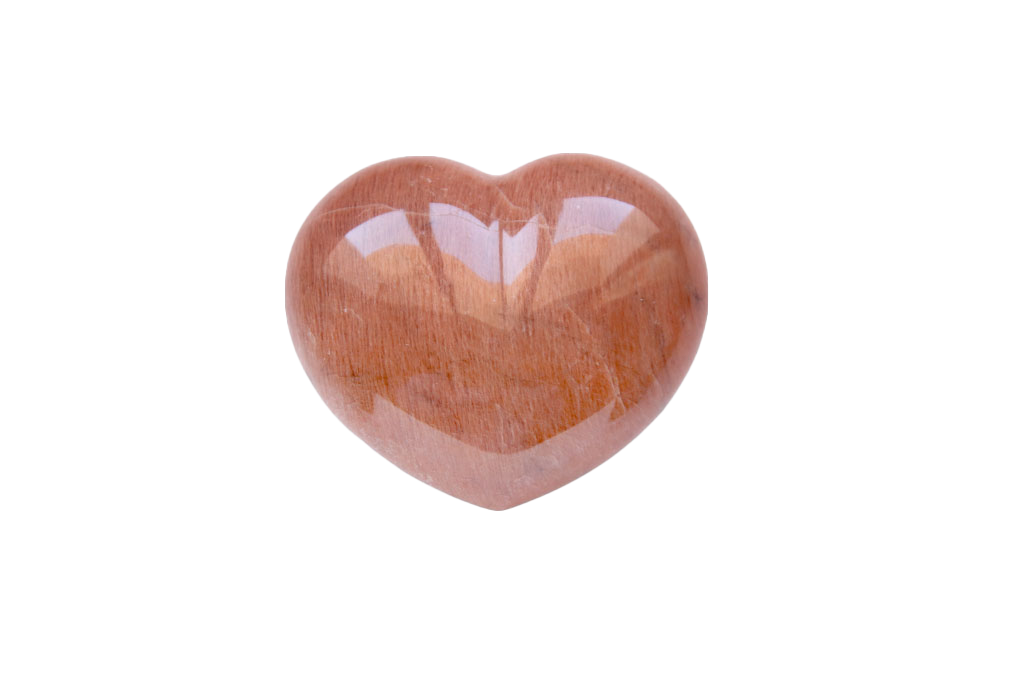 Peach Moonstone Decorative Heart