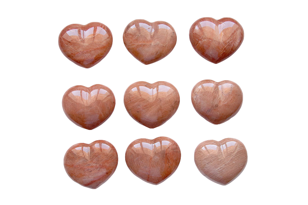 Peach Moonstone Decorative Heart. Luxury and modern home decor. Gift idea items
