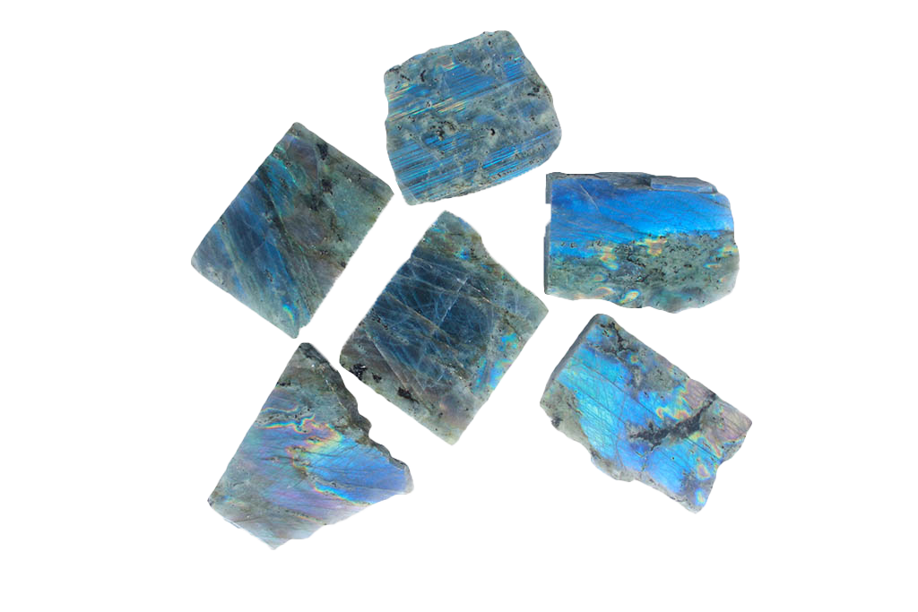 Labradorite - Peacock Blue - Polished One Face - 1 lb Bag