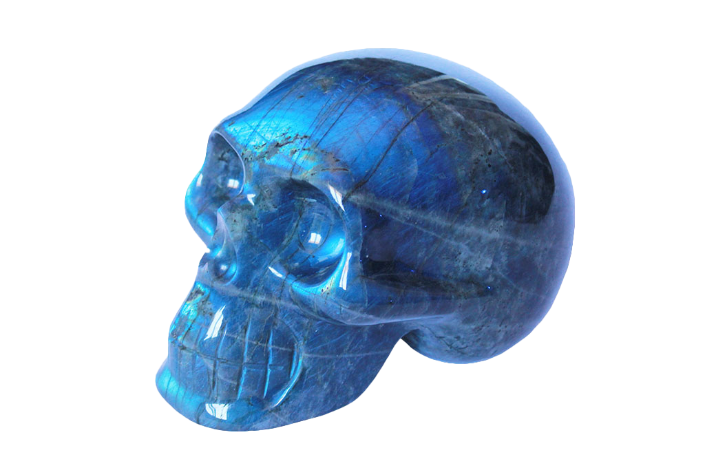 Labradorite - Peacock Blue - Skull Carvings