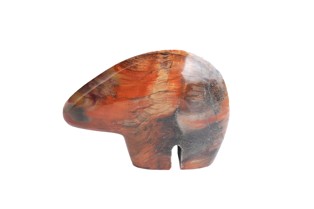 Petrified Wood Bear Carvings