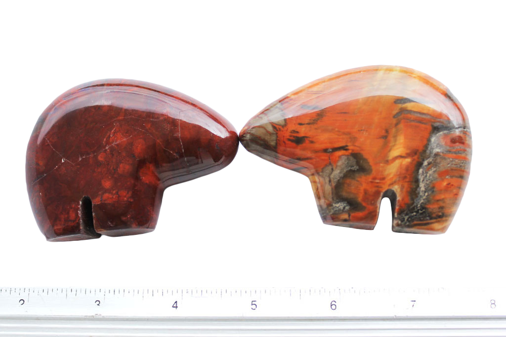 Gem Decor® Handmade Petrified Wood Bear Carvings - Luxury Decoration and gift