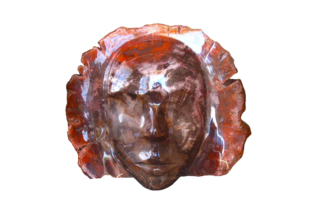 Petrified Wood Face Carvings. Luxury Modern Interior Decoration