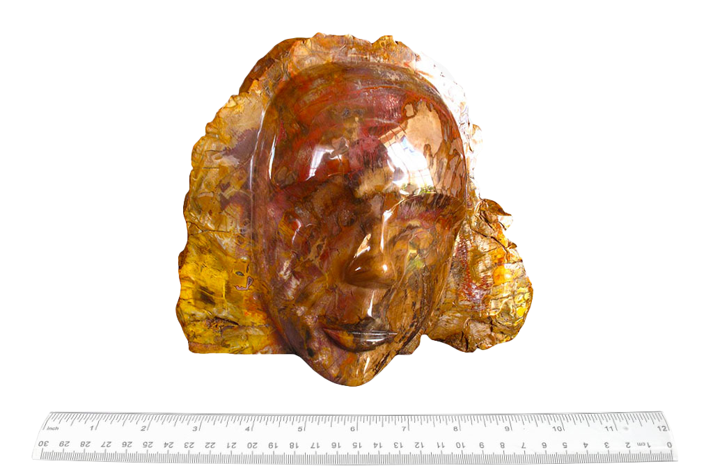 Petrified Wood Face Carvings