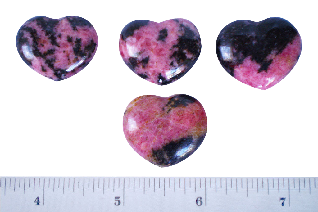 Rhodonite Handmade Jewelry Heart Carvings. Gift or Decorative items