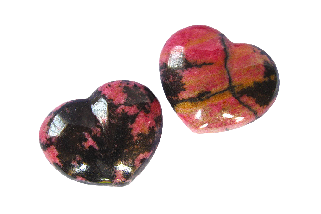 Rhodonite Heart Carvings. Luxury and modern home decor. Gift idea items