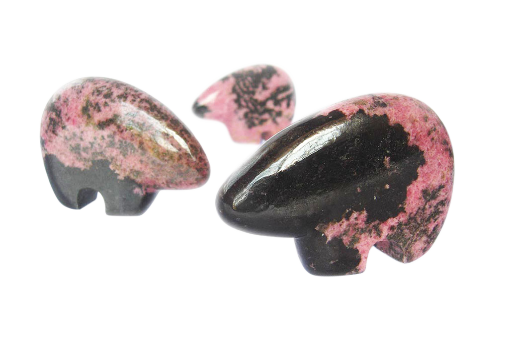 Gem Decor® Handmade Rhodonite Bear Carvings - Luxury Decoration and gift