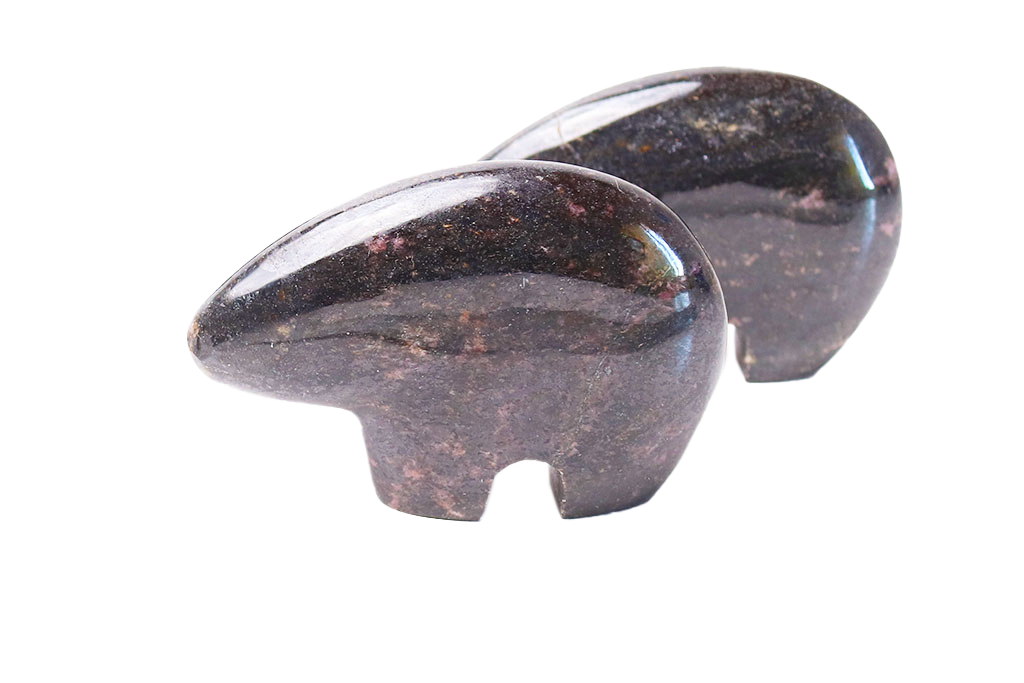 Gem Decor® Handmade Rhodonite Bear Carvings - Luxury Decoration and gift
