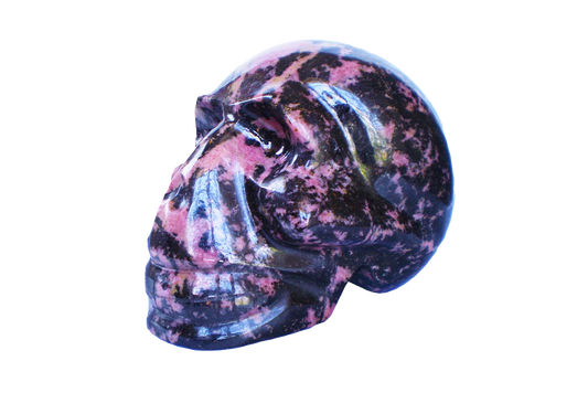 Handmade Rhodonite Skull Carvings. Luxury Modern Interior Decoration