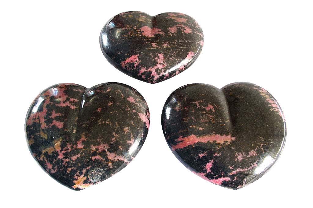 Rhodonite Large Heart carvings. Luxury Home Decor. Gift item