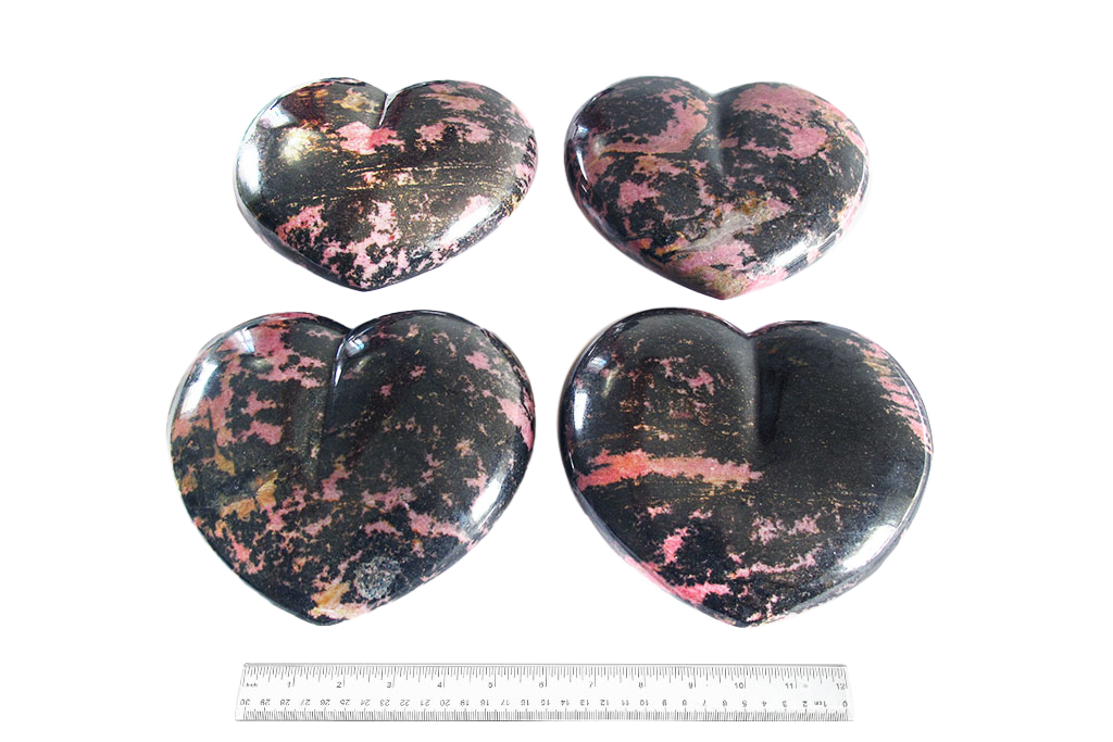 Rhodonite Large Heart carvings. Luxury Home Decor. Gift item