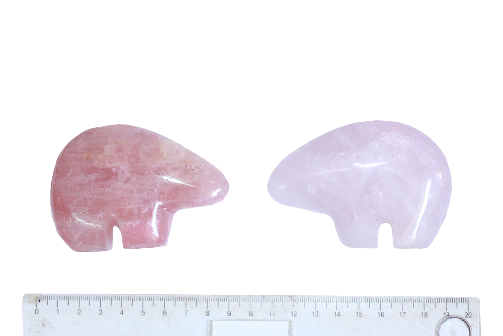 Gem Decor® Handmade Rose Quartz Bear Carvings - Luxury Decoration and gift