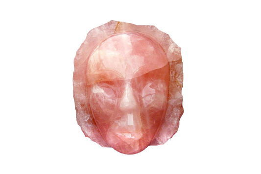 Rose Quartz Face Carvings. Luxury Modern Interior Decoration