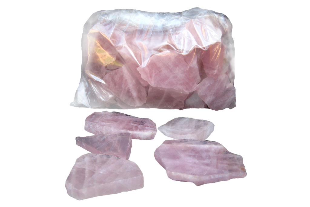 Rose Quartz Polished One Face - 1 lb Bag