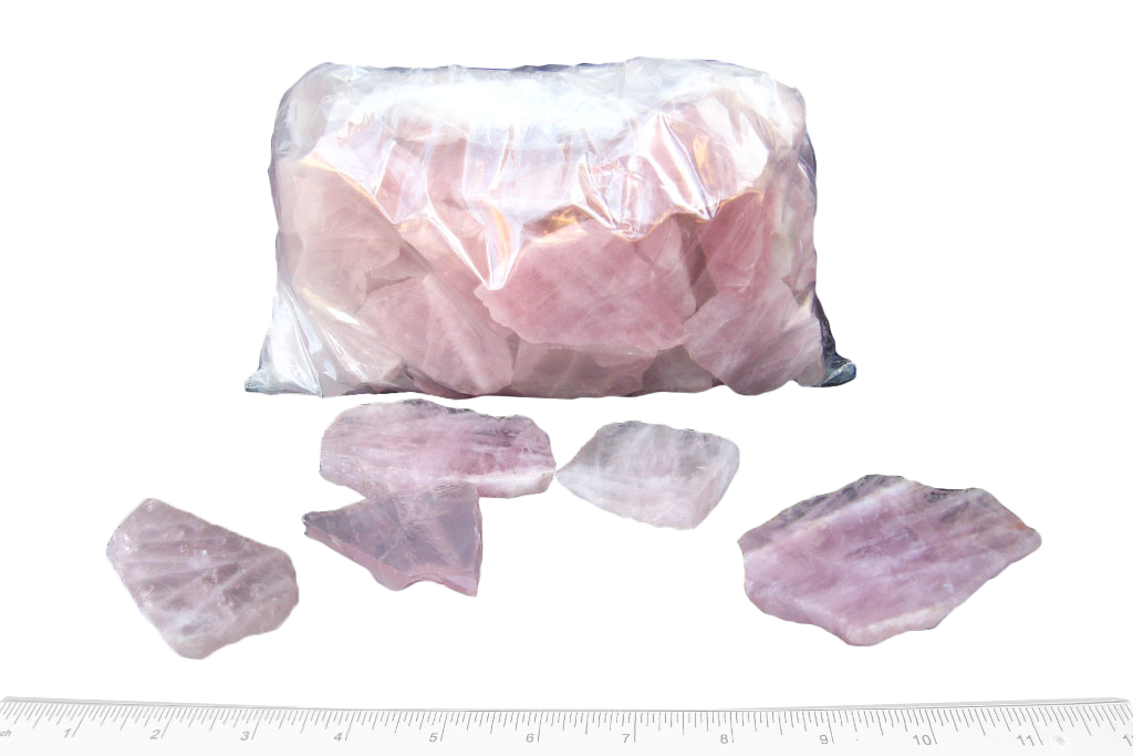 Rose Quartz Polished One Face - 1 lb Bag