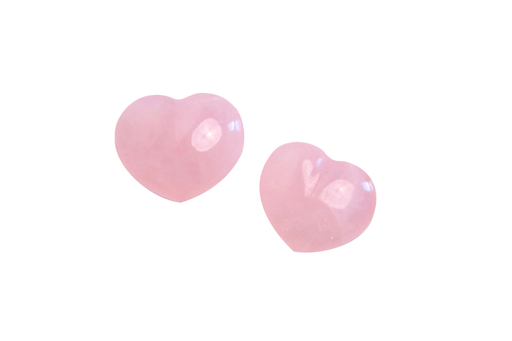 Rose Quartz Handmade Jewelry Heart Carvings. Gift or Decorative items