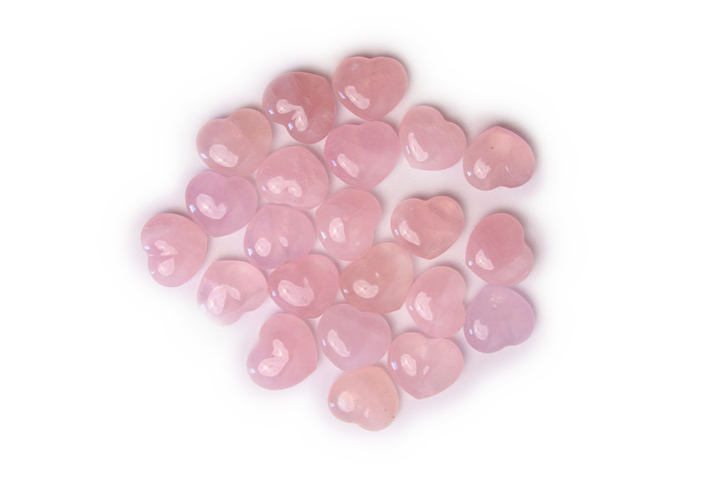 Rose Quartz Handmade Jewelry Heart Carvings. Gift or Decorative items
