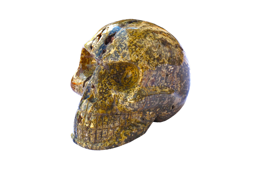 Sea Jasper Skull Carvings