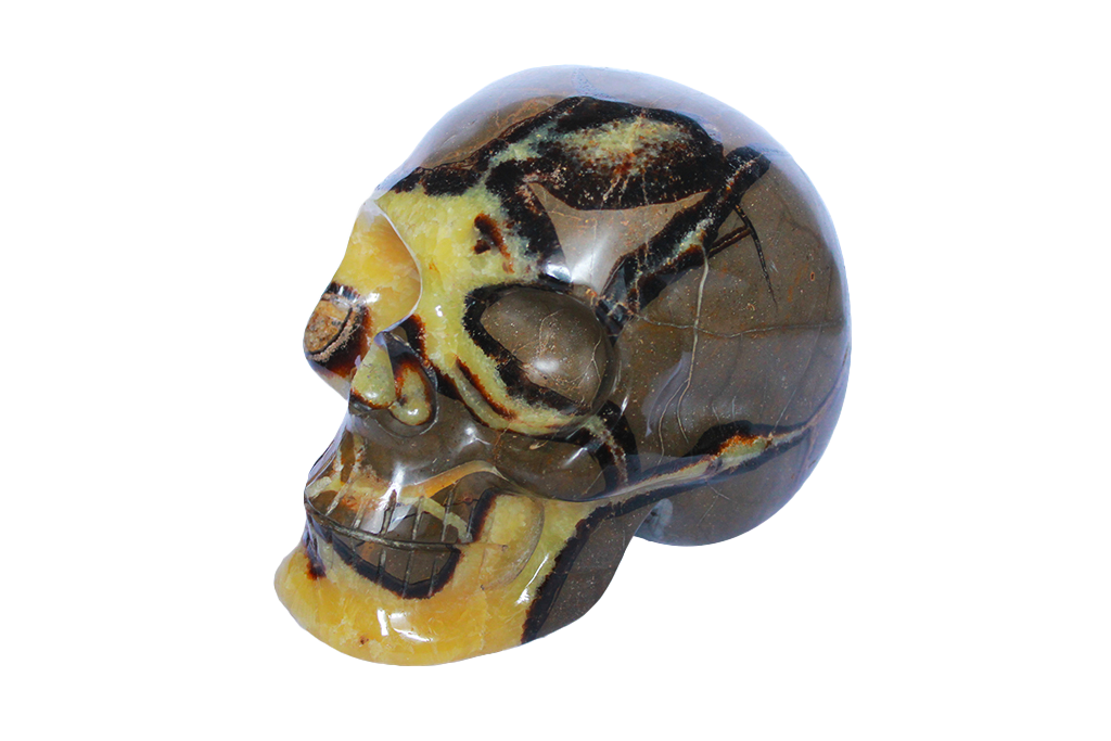 Handmade Septarian Skull Carvings. Luxury Modern Interior Decoration