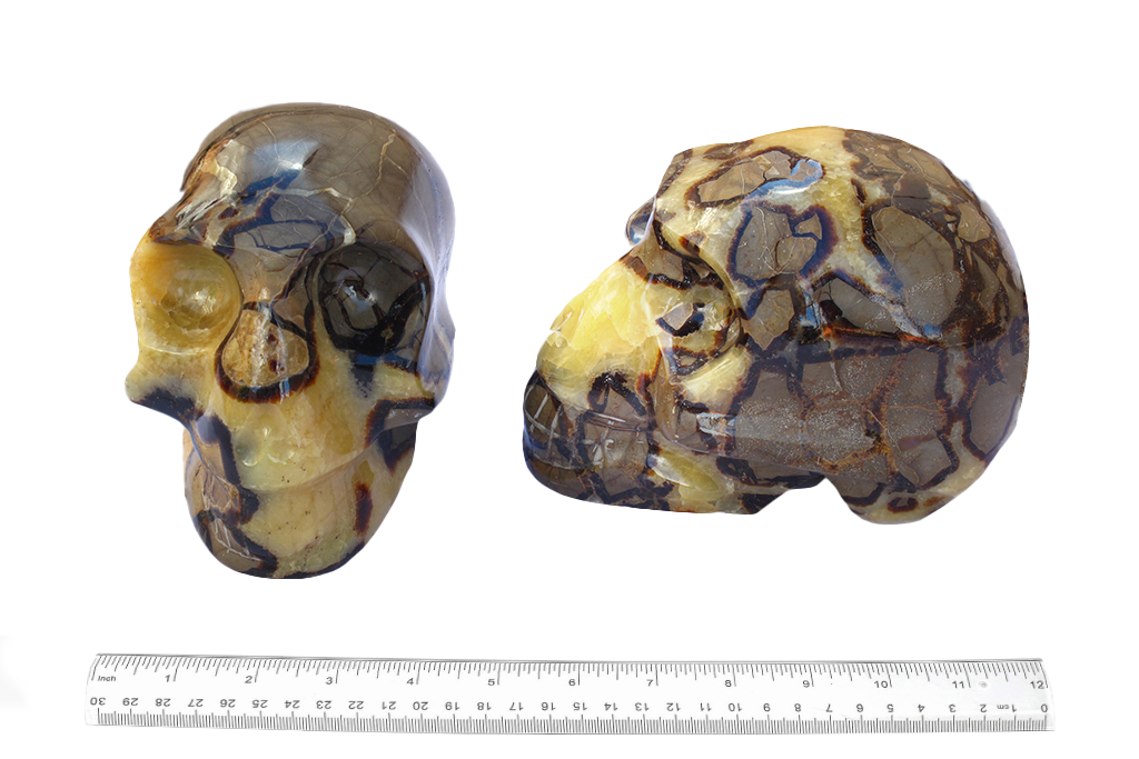 Handmade Septarian Skull Carvings. Luxury Modern Interior Decoration